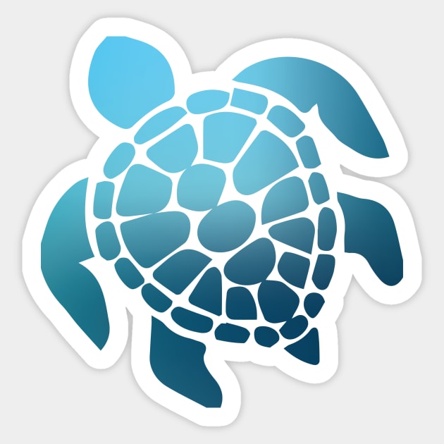 Blue Ombre Sea Turtle Sticker by emilystp23